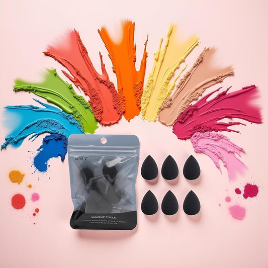 12Pcs Black Mini Makeup Sponge, Concealer Highlight,And Eye Shadow Black Small Beauty Sponge Blender Set for Foundation,Powder, Sponges, Makeup Brushes and Tools