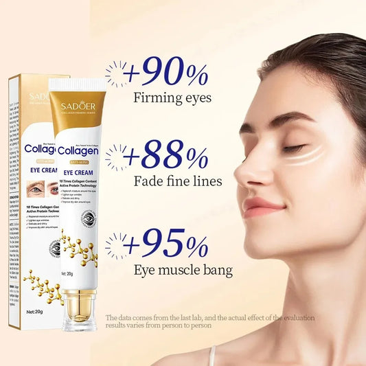SADOER Collagen Eye Cream Skincare anti Dark Circles Eye Bags Firming Moisturizing Skincare Eyes Cream Skin Care for Eyes