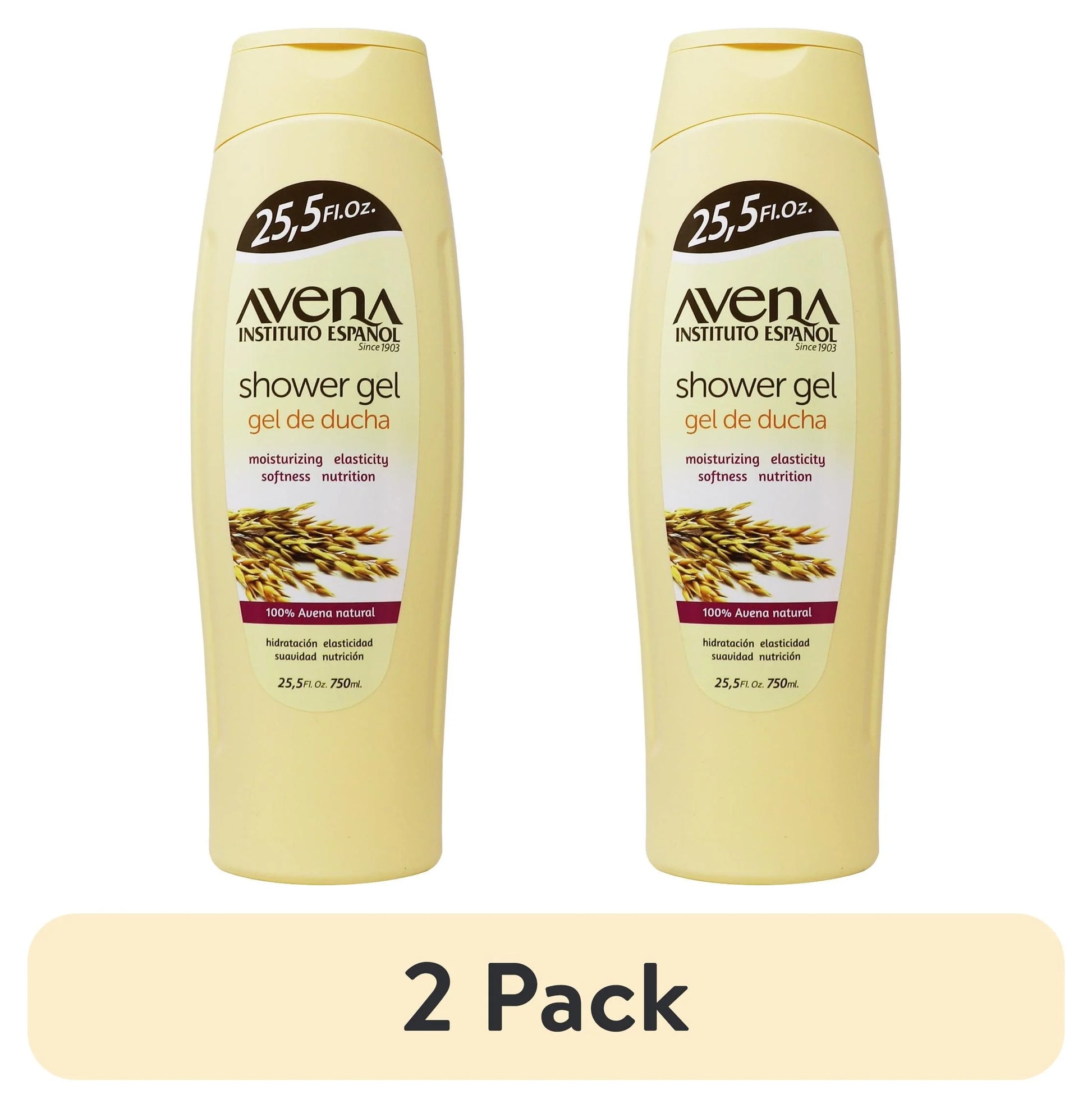 (2 Pack)  Bath & Shower Gel, Moisturizing and Softness, Unisex, Oatmeal Scent, All Skin Types, 25.5 Fl Oz.