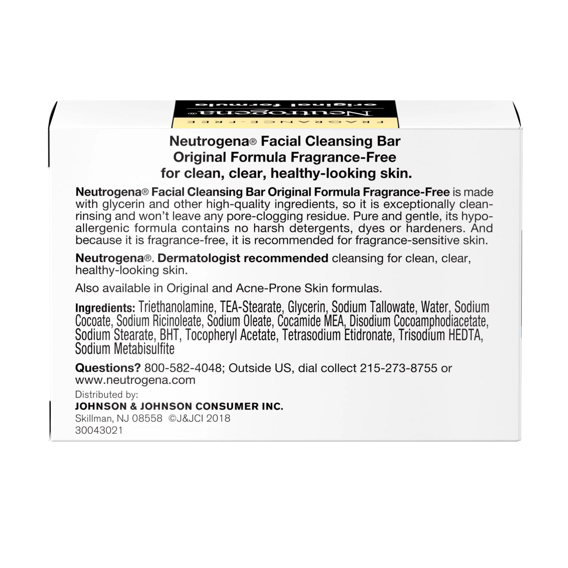 Original Fragrance-Free Gentle Facial Cleansing Bar, 3.5 Oz