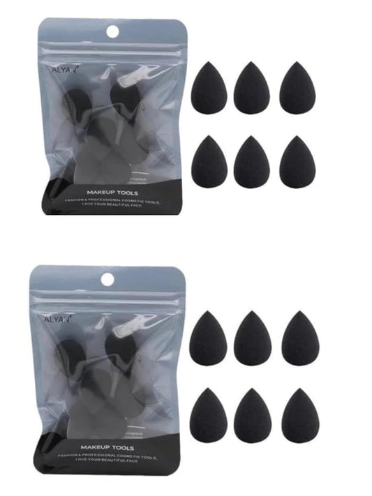 12Pcs Black Mini Makeup Sponge, Concealer Highlight,And Eye Shadow Black Small Beauty Sponge Blender Set for Foundation,Powder, Sponges, Makeup Brushes and Tools